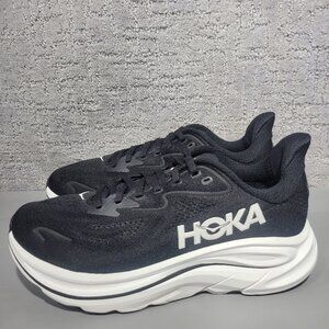 Hoka One One Clifton 10 Wide Women's Size US 8D White Black Athletic Sneakers